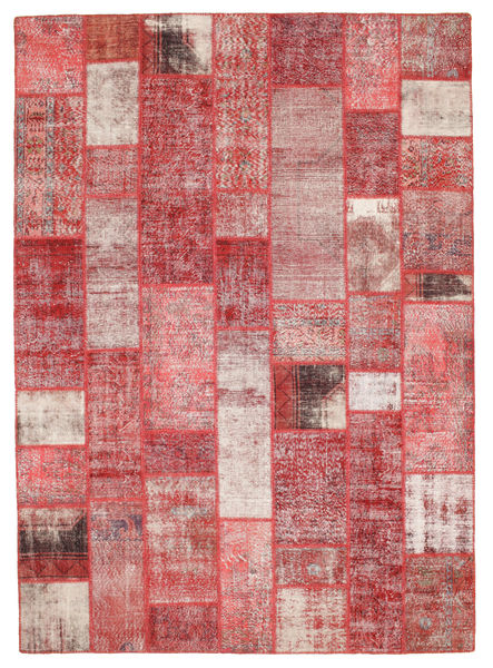 Patchwork Tapete 256X359 Moderno Feito A Mão Bege Escuro/Castanho Alaranjado Grande (Lã, Turquia)