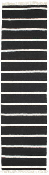 Dorri Stripe - Negru/White Covor 80X300 Modern Lucrate De Mână Negru (Lână, India)