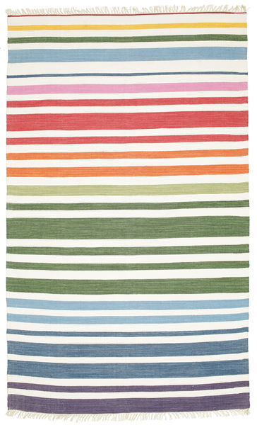 Rainbow Stripe - Bianco Tappeto 180X280 Moderno Tessuto A Mano Beige/Bianco/Creme (Cotone, India)