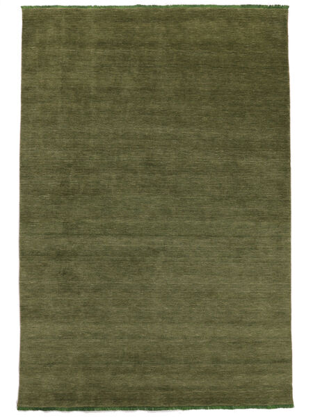 Handloom Fringes - Green Rug 160X230 Modern Olive Green (Wool, India)