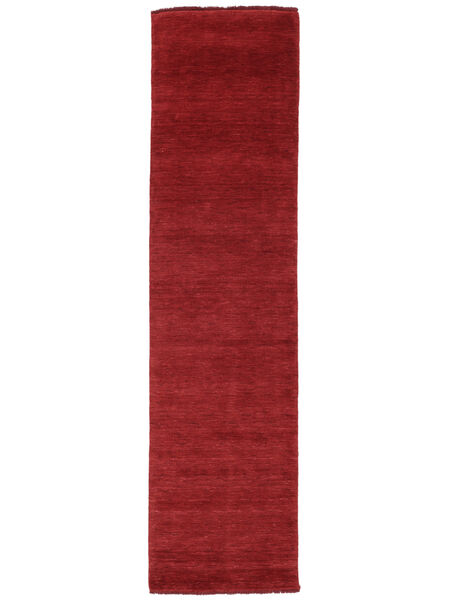 Handloom Fringes - Tamno Crvena Sag 80X300 Moderni Staza Za Hodnik
 Grimizno Crvena (Vuna, Indija)