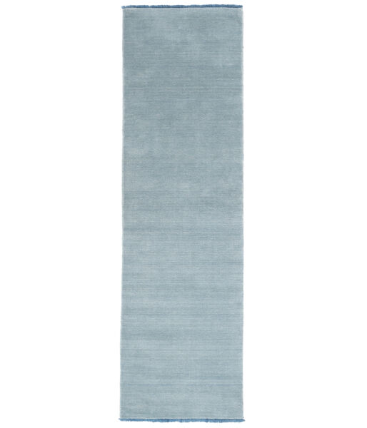 Handloom Fringes - Light Blue Rug 80X200 Modern Hallway Runner
 Light Blue (Wool, India)