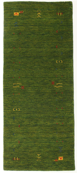 Gabbeh Loom Frame - Green Rug 80X200 Modern Hallway Runner
 Dark Green (Wool, India)
