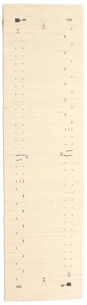 Gabbeh Loom Frame - Valkea Matto 80X300 Moderni Käytävämatto Beige/Tummanbeige (Villa, Intia)