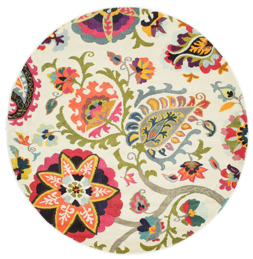 Allegra - 연한 러그 Ø 200 모던 원형 베이지/라이트 그레이 ( 터키)