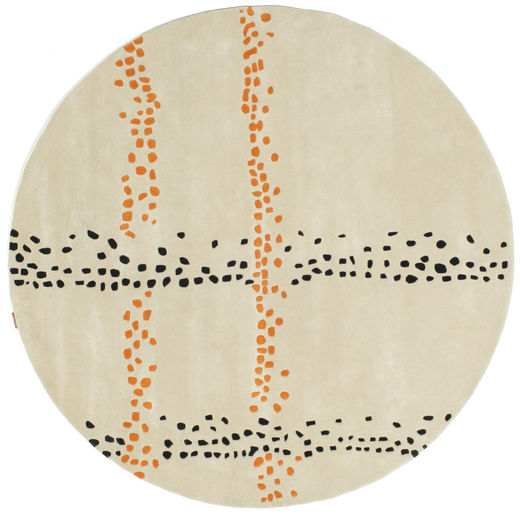 Delight Handtufted - Orange Rug Ø 200 Modern Round Dark Beige (Wool, India)