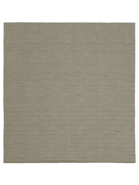 Kelim Loom - Vaaleanharmaa/Beige Matto 200X200 Moderni Käsinkudottu Neliö Vaaleanharmaa (Villa, Intia)