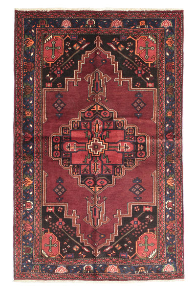 Hamadan Covor 130X205 Orientale Lucrat Manual Roșu-Închis/Maro (Lână, Persia/Iran)