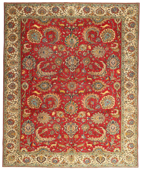 Tabriz Patina Rug 302X378 Authentic
 Oriental Handknotted Rust Red/Light Brown Large (Wool, Persia/Iran)