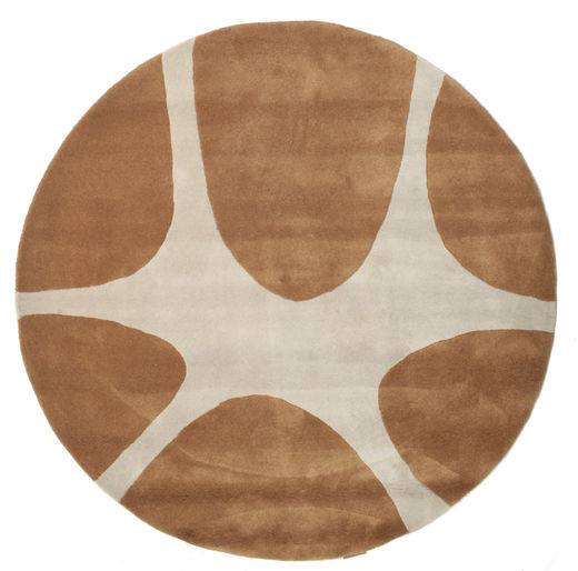 Stones Handtufted - Brown Rug Ø 150 Modern Round Brown/Light Brown (Wool, India)