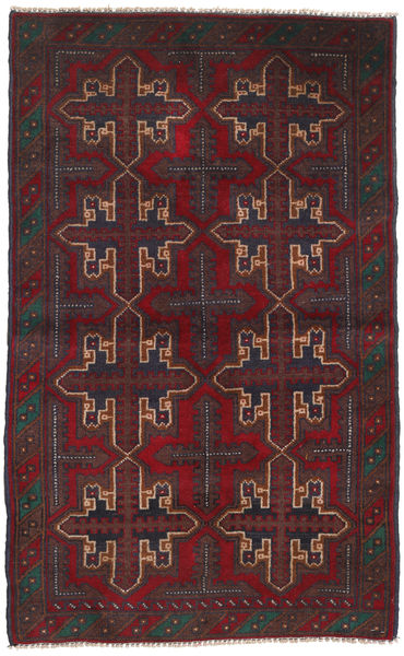 Balouch Szőnyeg 89X135 Keleti Csomózású Sötétpiros/Sötétlila (Gyapjú, Afganisztán)