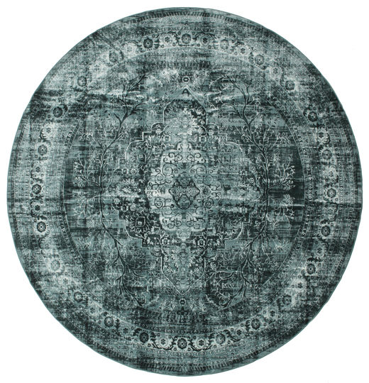 Jacinda - 진한 러그 Ø 300 모던 원형 터코이즈 블루/블루 대형 ( 터키)