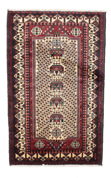 Saveh Matta 100X167 Äkta Orientalisk Handknuten Mörkröd/Mörkblå (Ull, Persien/Iran)