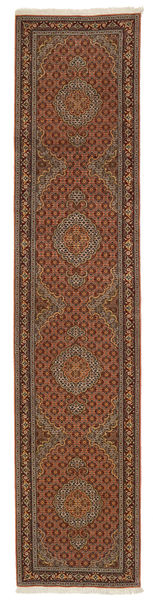 Tabriz 50 Raj Selyemfonal Szőnyeg 86X410 Keleti Csomózású Barna/Sötétbarna (Gyapjú/Selyem, Perzsia/Irán)