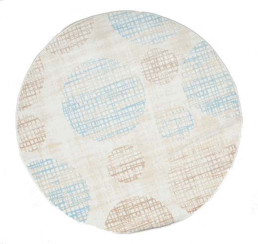Norwich - Blue Rug Ø 150 Modern Round Light Grey/Beige/Dark Beige ( Turkey)