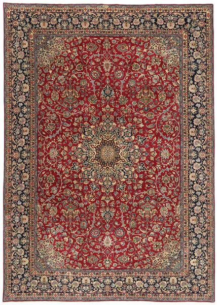 Kerman Patina Signed: Rashid Farokhi Rug 243X352 Authentic
 Oriental Handknotted Brown/Dark Brown (Wool, Persia/Iran)