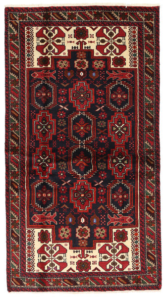 Beluch Matta 105X196 Äkta Orientalisk Handknuten Mörkröd/Svart (Ull, Persien/Iran)
