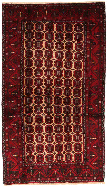 Beluch Koberec 100X179 Orientální Ručně Tkaný Tmavě Červená/Tmavě Hnědá (Vlna, Persie/Írán)