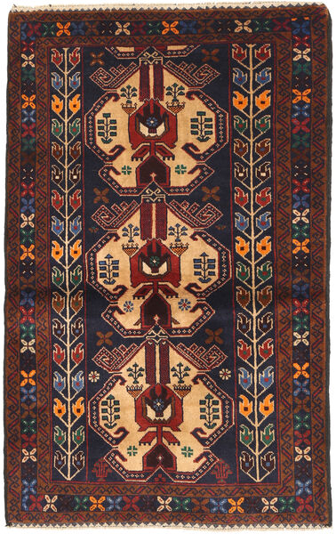 Beluch Matta 88X145 Äkta Orientalisk Handknuten Mörkgrön/Mörkröd (Ull, Afghanistan)
