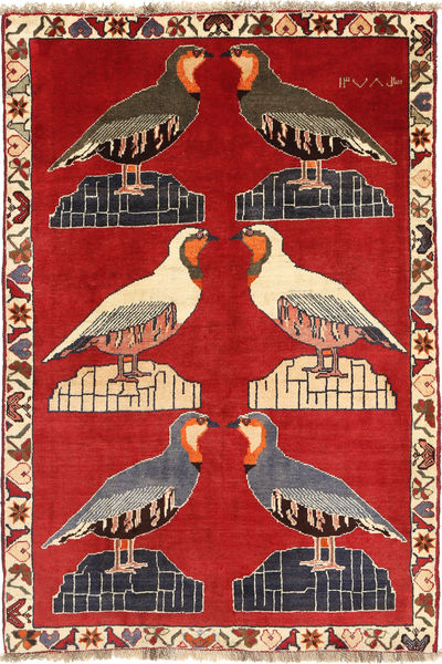 Qashqai Rug 110X165 Authentic
 Oriental Handknotted Rust Red/Dark Brown (Wool, Persia/Iran)