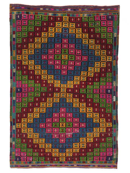 Kilim Semi-Antigo Turquia Tapete 190X290 Oriental Tecidos À Mão Vermelho Escuro/Preto (Lã, Turquia)