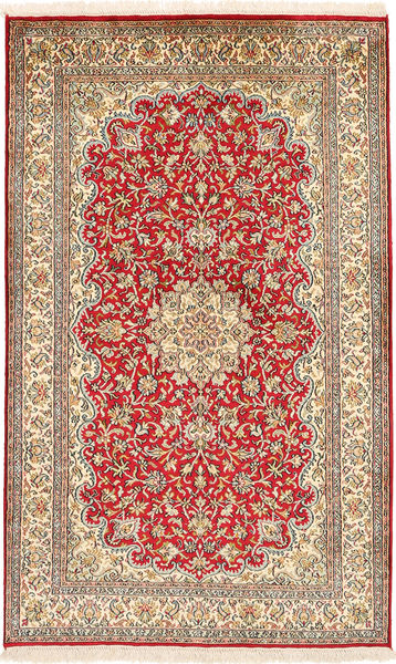 Kashmir Pura Seda Tapete 94X156 Oriental Feito A Mão Castanho/Castanho Claro (Seda, Índia)