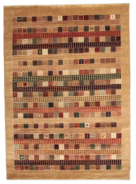 Gabbeh Loribaft Rug 194X274 Authentic
 Modern Handknotted Light Brown/Dark Red (Wool, India)