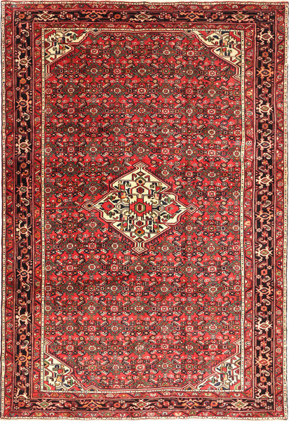 Hosseinabad Tapijt 220X320 Echt Oosters Handgeknoopt Bruin/Donkerbruin (Wol, Perzië/Iran)