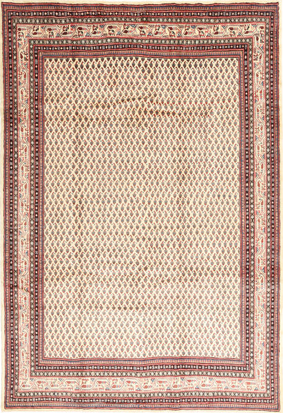 Sarough Mir Vloerkleed 225X325 Echt Oosters Handgeknoopt Beige/Donkerrood (Wol, Perzië/Iran)