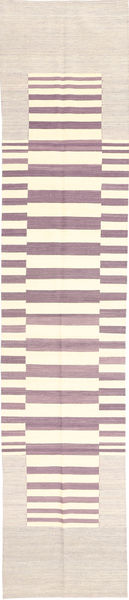 Kilim Modern Rug 80X395 Authentic
 Modern Handwoven Hallway Runner
 Beige/Light Pink (Wool, Afghanistan)