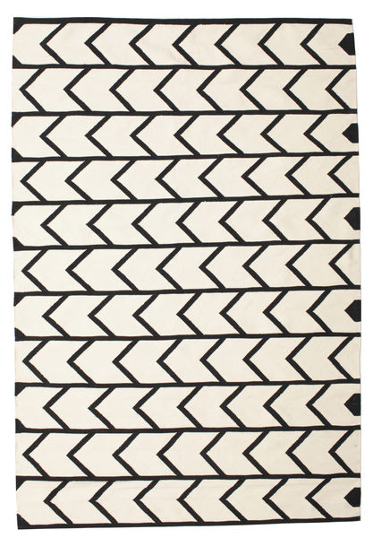 Delia Tapete 160X230 Moderno Tecidos À Mão Bege/Preto (Algodão, Índia)