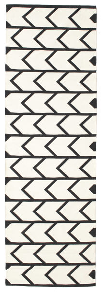 Delia Tappeto 80X250 Moderno Tessuto A Mano Alfombra Pasillo Beige/Grigio Scuro (Cotone, India)