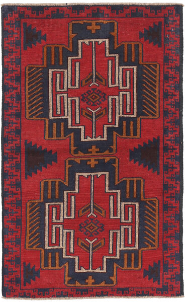 Belouch Alfombra 81X135 Oriental Hecha A Mano Gris Oscuro/Rojo Oscuro (Lana, Afganistán)