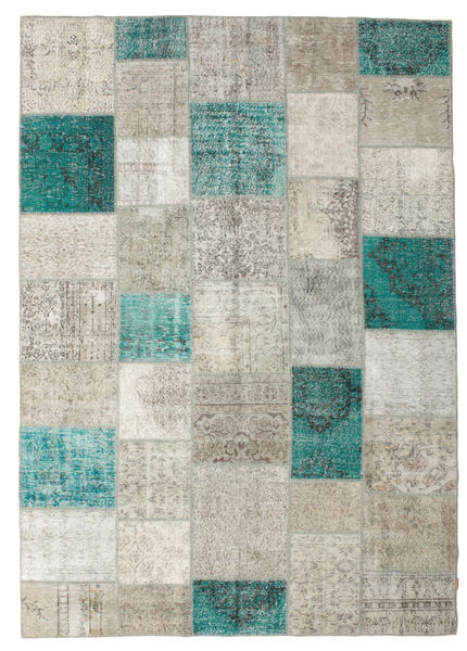 Patchwork Tappeto 238X340 Moderno Fatto A Mano Grigio Chiaro/Beige Scuro (Lana, Turchia)