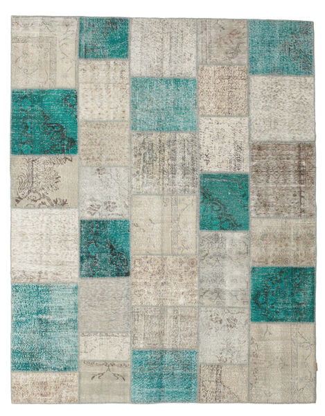 Patchwork Tapete 238X301 Moderno Feito A Mão Cinzento Claro/Azul Turquesa (Lã, Turquia)