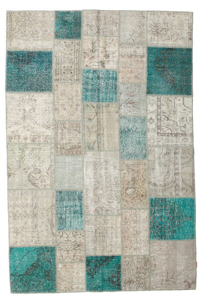 Patchwork Teppe 201X302 Ekte Moderne Håndknyttet Lys Grå/Mørk Beige (Ull, Tyrkia)