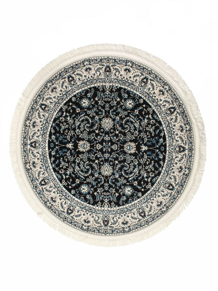 Nain Florentine - Blu Scuro Tappeto Ø 150 Orientale Rotondo Beige/Nero ( Turchia)