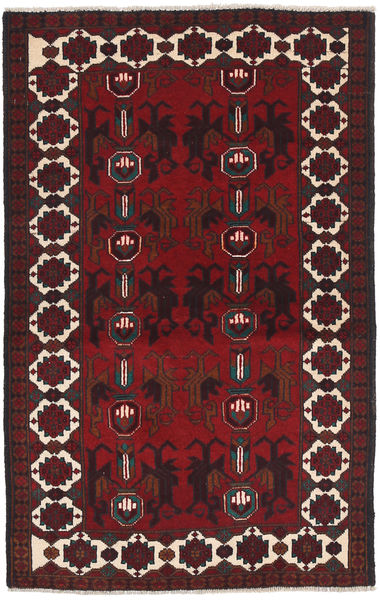 Beluch Matto 88X143 Itämainen Käsinsolmittu Tummanpunainen/Musta (Villa, Afganistan)