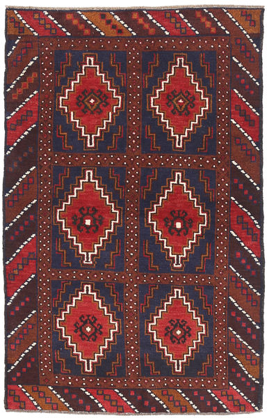 Beluch Χαλι 89X140 Ανατολής Χειροποιητο Σκούρο Κόκκινο/Σκούρο Μωβ/Σκούρο Καφέ (Μαλλί, Αφγανικά)