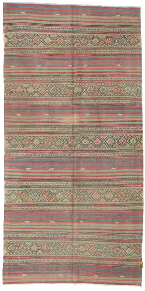 Kilim Semi-Antigo Turquia Tapete 150X301 Oriental Tecidos À Mão Castanho Claro/Cinza Escuro (Lã, Turquia)