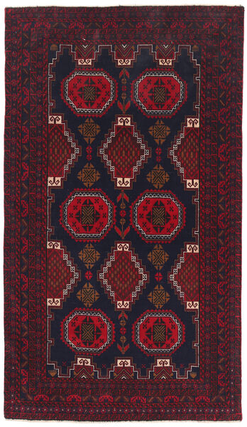 Beluch Covor 110X193 Orientale Lucrat Manual Verde Închis/Roșu-Închis (Lână, Afganistan)