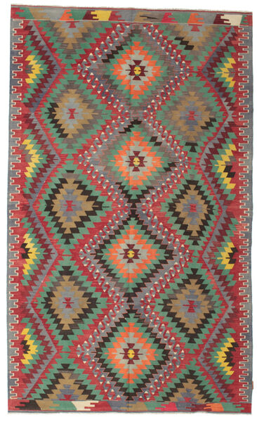 Kilim Semi-Antigo Turquia Tapete 188X312 Oriental Tecidos À Mão Cinza Escuro/Vermelho Escuro (Lã, Turquia)