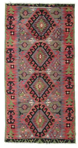 Kilim Semi-Antigo Turquia Tapete 158X310 Oriental Tecidos À Mão Cinza Escuro/Castanho (Lã, Turquia)