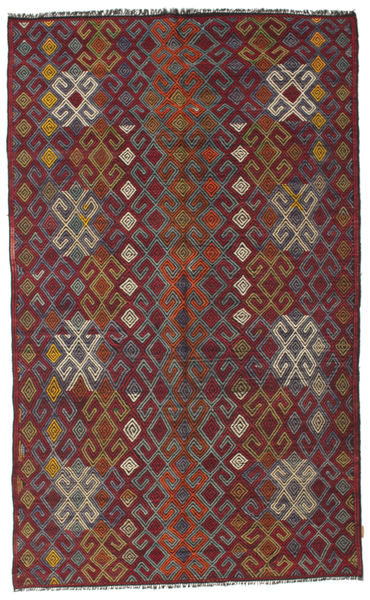 Kilim Semi-Antigo Turquia Tapete 182X300 Oriental Tecidos À Mão Vermelho Escuro/Cinza Escuro (Lã, Turquia)