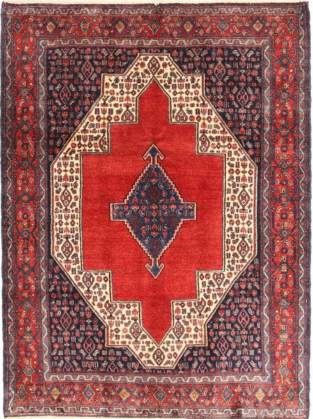 Senneh Rug 127X170 Authentic
 Oriental Handknotted Dark Purple/Rust Red (Wool, Persia/Iran)