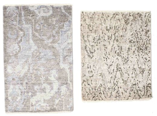 Himalaya Ковер 60X90 Современный Ковры Ручной Работы Светло-Серый/Белый/Кремовый (Шерсть/Бамбук Шелк, Индия)