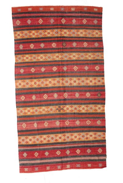 Kilim Semi-Antigo Turquia Tapete 174X330 Oriental Tecidos À Mão Vermelho Escuro/Castanho (Lã, Turquia)