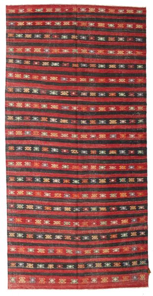 Kilim Semi-Antigo Turquia Tapete 166X335 Oriental Tecidos À Mão Vermelho Escuro/Castanho Escuro (Lã, Turquia)