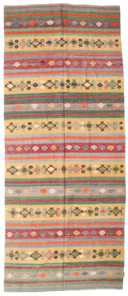 Kilim Semi-Antigo Turquia Tapete 163X387 Oriental Tecidos À Mão Tapete Passadeira Castanho Claro/Verde Azeitona (Lã, Turquia)