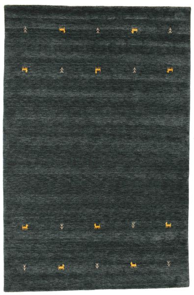 Gabbeh Loom Two Lines - Dark Grey/Green Rug 190X290 Modern Dark Turquoise 
 (Wool, India)